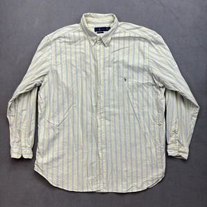 Polo Ralph Lauren Oxford Big Tall Men's 3XLT Yellow Stripe LS Button Down Shirt